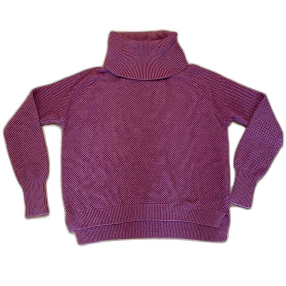 Artisan NY Pullover Sweater Dusty Rose Cotton Blend Textured Turtleneck Medium - Picture 1 of 5